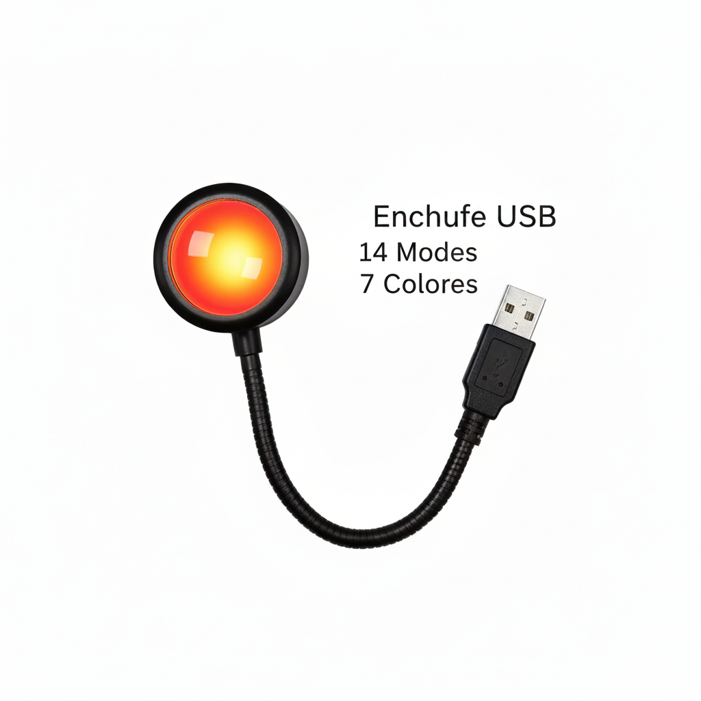 Lámpara LED Proyector Atardecer Multicolor  USB