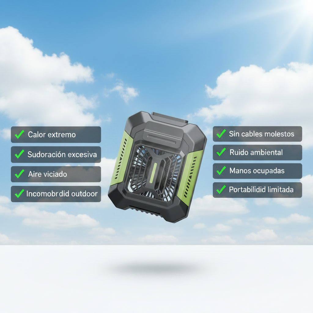 Ventilador Portátil 3 en 1 con Power Bank Integrado